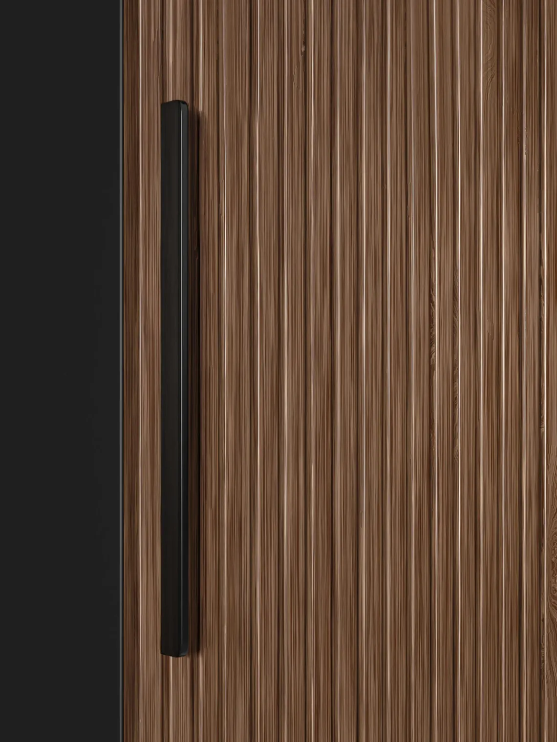 Armarios Con Puerta Corredera|Armarios Modulares>Westwing Collection Armario modular Simone, 3 puertas correderas (300 cm), diferentes variantes Aspecto madera de nogal, negro