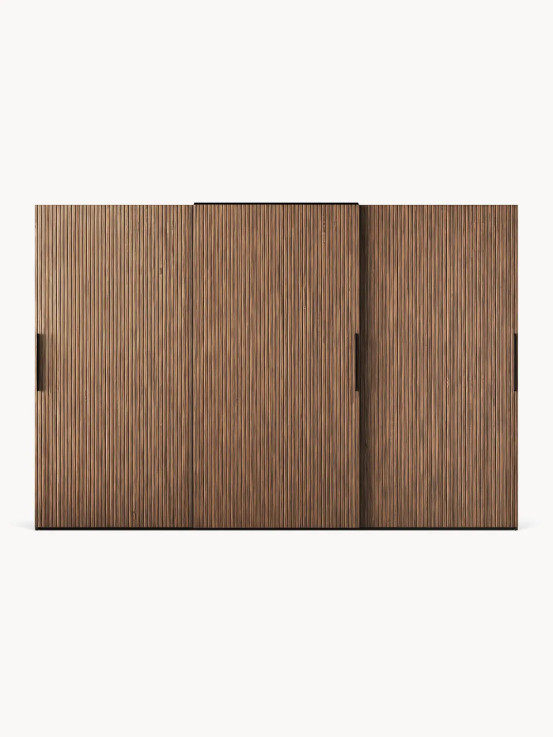 Armarios Con Puerta Corredera|Armarios Modulares>Westwing Collection Armario modular Simone, 3 puertas correderas (300 cm), diferentes variantes Aspecto madera de nogal, negro