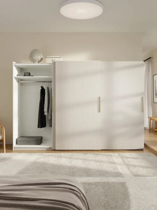 Armarios Con Puerta Corredera|Armarios Modulares>Westwing Collection Armario modular Simone, 3 puertas correderas (300 cm), diferentes variantes Madera, beige claro