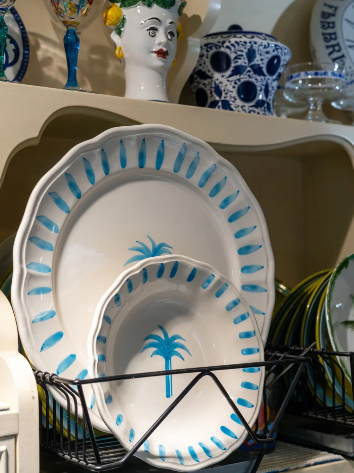 Cuencos Y Platos De Servir|Vajillas Completas>Les Ottomans Bajoplato pintado a mano The Palms