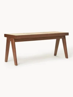 Bancos|Bancos>Westwing Collection Banco con tejido vienés Sissi Madera de roble oscura, beige claro