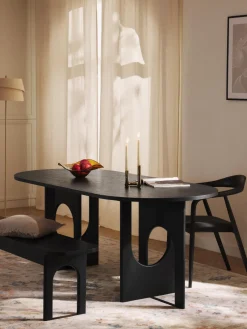 Bancos|Bancos>Westwing Collection Banco de madera Apollo, tamaños diferentes Madera de roble lacada en negro