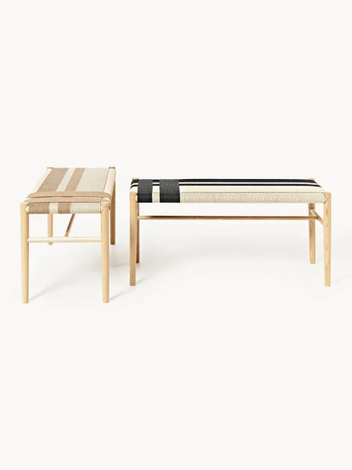 Bancos|Bancos>Westwing Collection Banco de madera de fresno Mani Madera de fresno, beige claro, negro