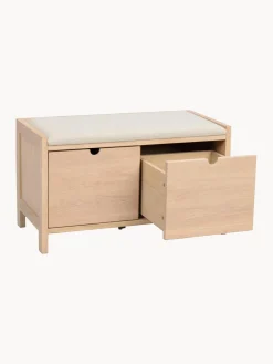 Bancos|Bancos></noscript>Rowico Home Banco de madera de roble con cajones Hillmond