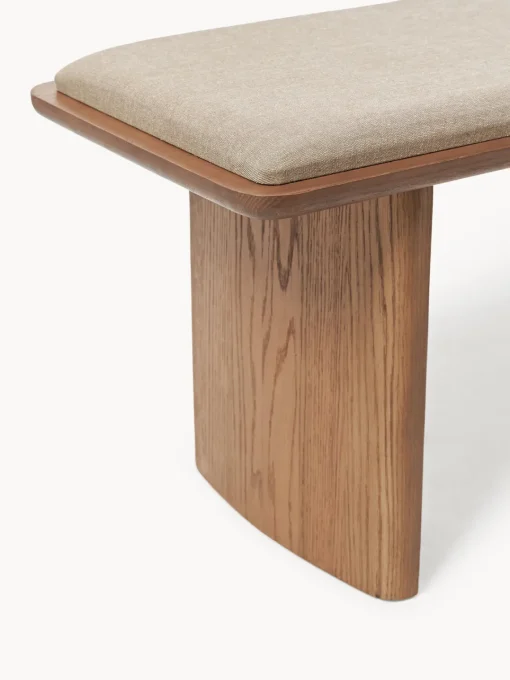 Bancos|Bancos>Westwing Collection Banco de madera de roble con cojín de asiento Chandler