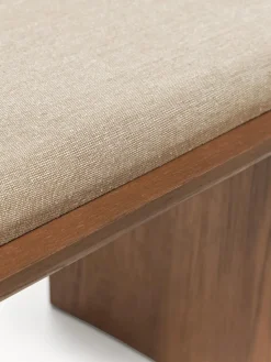 Clearance Banco de madera de roble con cojín de asiento Chandler Bancos|Bancos