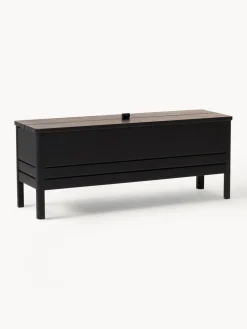 Bancos|Bancos>Form & Refine Banco de madera de roble con espacio de almacenaje A Line Madera de roble lacada en negro