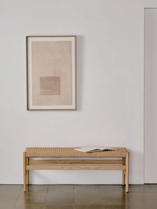 Bancos|Bancos> Banco de madera de roble Zaide Beige claro, madera de roble