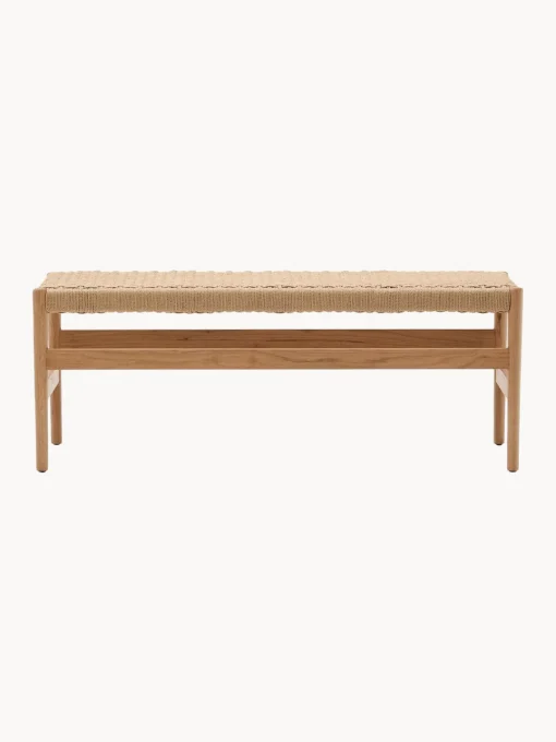 Bancos|Bancos> Banco de madera de roble Zaide Beige claro, madera de roble