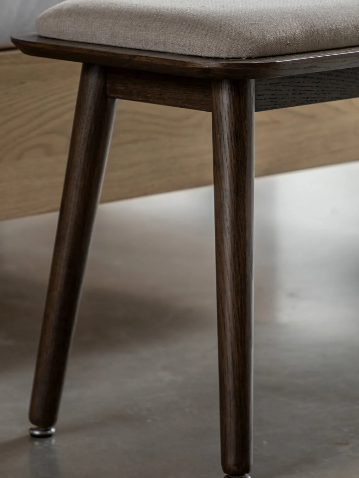 Bancos|Bancos> Banco de madera Hatfield Tejido beige claro, madera de roble