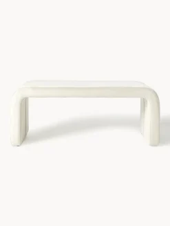 Bancos|Bancos></noscript>Westwing Collection Banco de terciopelo Penelope Terciopelo blanco crema