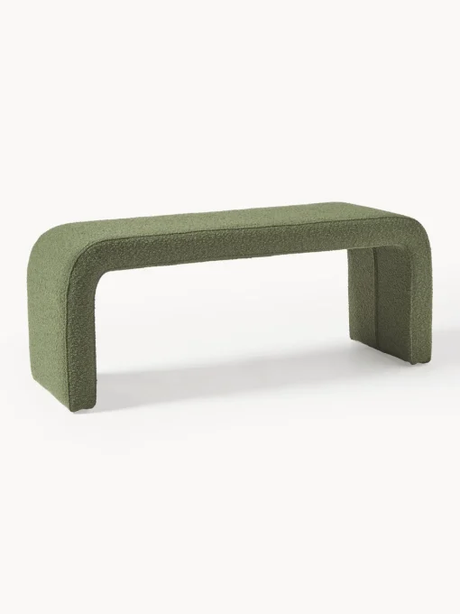 Bancos|Bancos>Westwing Collection Banco en tejido bouclé Penelope Bouclé verde oscuro