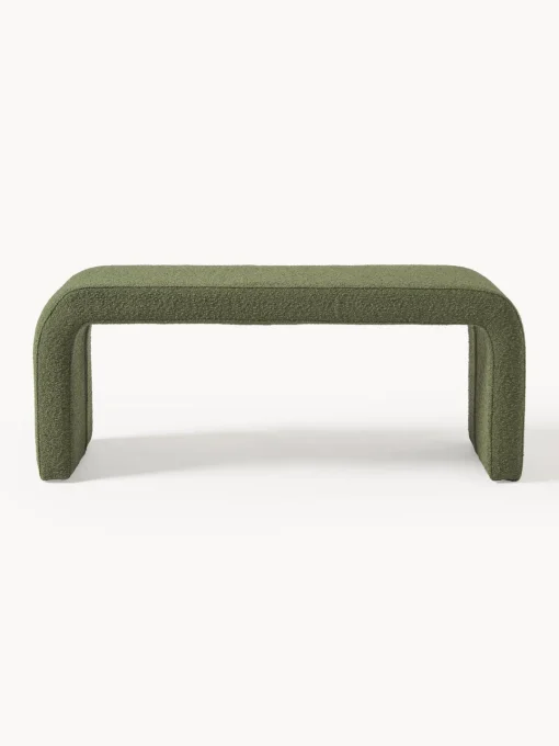 Bancos|Bancos>Westwing Collection Banco en tejido bouclé Penelope Bouclé verde oscuro