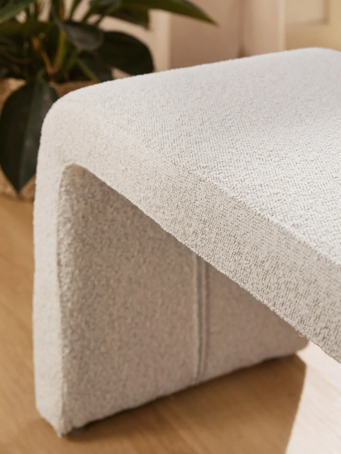 Bancos|Bancos>Westwing Collection Banco en tejido bouclé Penelope Bouclé blanco Off White