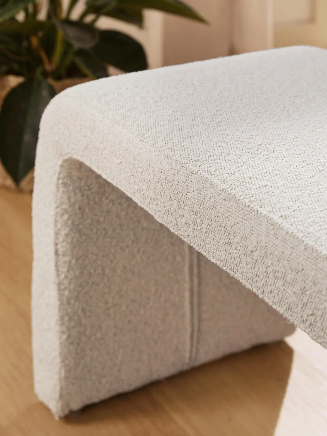 Bancos|Bancos>Westwing Collection Banco en tejido bouclé Penelope Bouclé blanco Off White