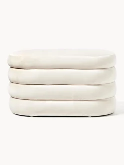 Bancos|Bancos></noscript>Westwing Collection Banco pequeño tapizado en terciopelo con espacio de almacenamiento Alto Terciopelo blanco Off White