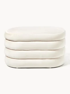 Bancos|Bancos></noscript>Westwing Collection Banco pequeño tapizado en terciopelo con espacio de almacenamiento Alto Terciopelo blanco Off White