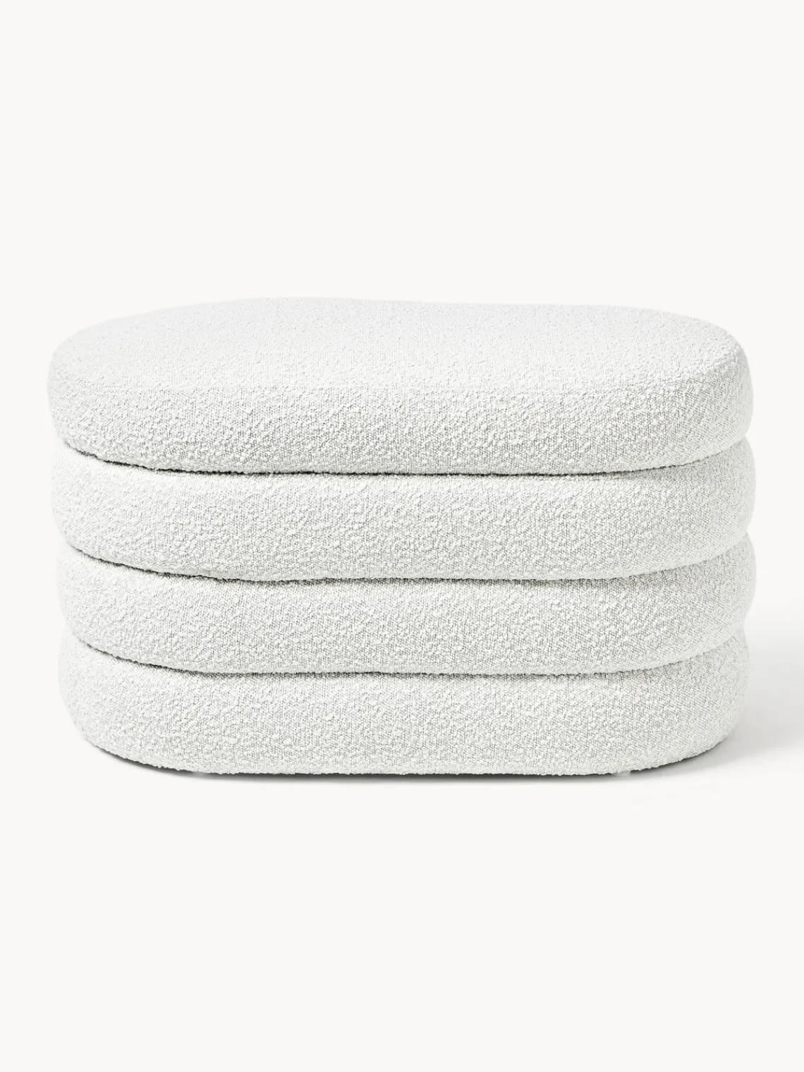 New Banco pequeño tapizado en tejido bouclé con espacio de almacenamiento Alto Bancos|Bancos