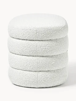 New Banco pequeño tapizado en tejido bouclé con espacio de almacenamiento Alto Bancos|Bancos