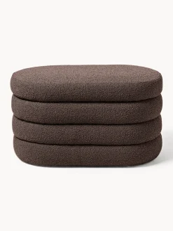 Bancos|Bancos></noscript>Westwing Collection Banco pequeño tapizado en tejido bouclé con espacio de almacenamiento Alto Bouclé marrón oscuro