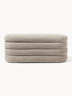 Bancos|Bancos></noscript>Westwing Collection Banco tapizado con espacio de almacenamiento Alto Tejido gris pardo
