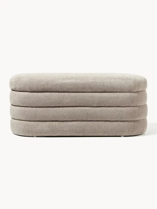 Bancos|Bancos>Westwing Collection Banco tapizado con espacio de almacenamiento Alto Tejido gris pardo