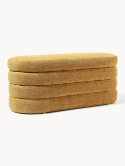 Bancos|Bancos>Westwing Collection Banco tapizado con espacio de almacenamiento Alto Tejido ocre