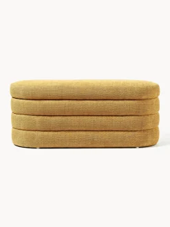 Bancos|Bancos></noscript>Westwing Collection Banco tapizado con espacio de almacenamiento Alto Tejido ocre