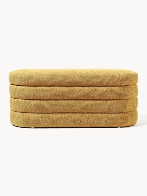 Bancos|Bancos>Westwing Collection Banco tapizado con espacio de almacenamiento Alto Tejido ocre
