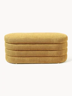 Bancos|Bancos></noscript>Westwing Collection Banco tapizado con espacio de almacenamiento Alto Tejido ocre