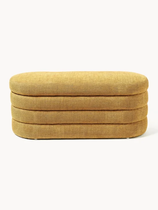 Bancos|Bancos>Westwing Collection Banco tapizado con espacio de almacenamiento Alto Tejido ocre