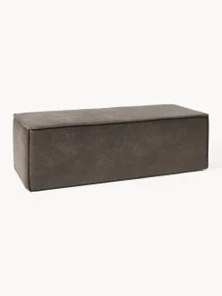 Bancos|Bancos>Westwing Collection Banco tapizado en cuero reciclado Sanja Cuero taupe