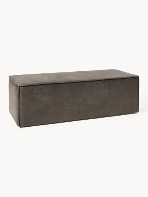 Bancos|Bancos>Westwing Collection Banco tapizado en cuero reciclado Sanja Cuero taupe