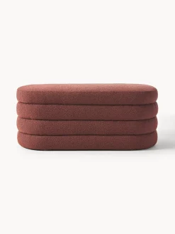 Bancos|Bancos></noscript>Westwing Collection Banco tapizado en tejido bouclé Alto Bouclé rojo vino