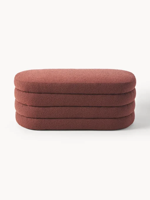Bancos|Bancos>Westwing Collection Banco tapizado en tejido bouclé Alto Bouclé rojo vino