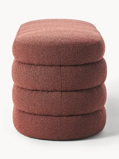 Bancos|Bancos></noscript>Westwing Collection Banco tapizado en tejido bouclé Alto Bouclé rojo vino
