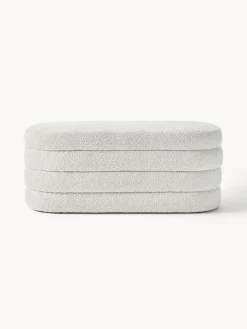 Bancos|Bancos></noscript>Westwing Collection Banco tapizado en tejido bouclé Alto Bouclé blanco Off White