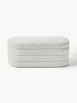 Bancos|Bancos></noscript>Westwing Collection Banco tapizado en tejido bouclé Alto Bouclé blanco Off White