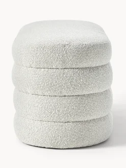 Bancos|Bancos></noscript>Westwing Collection Banco tapizado en tejido bouclé Alto Bouclé blanco Off White