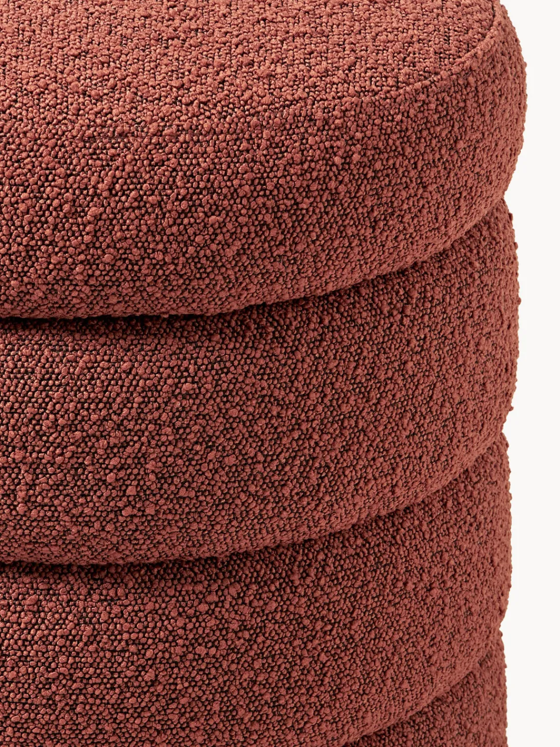 Bancos|Bancos>Westwing Collection Banco tapizado en tejido bouclé con espacio de almacenaje Alto Bouclé rojo óxido