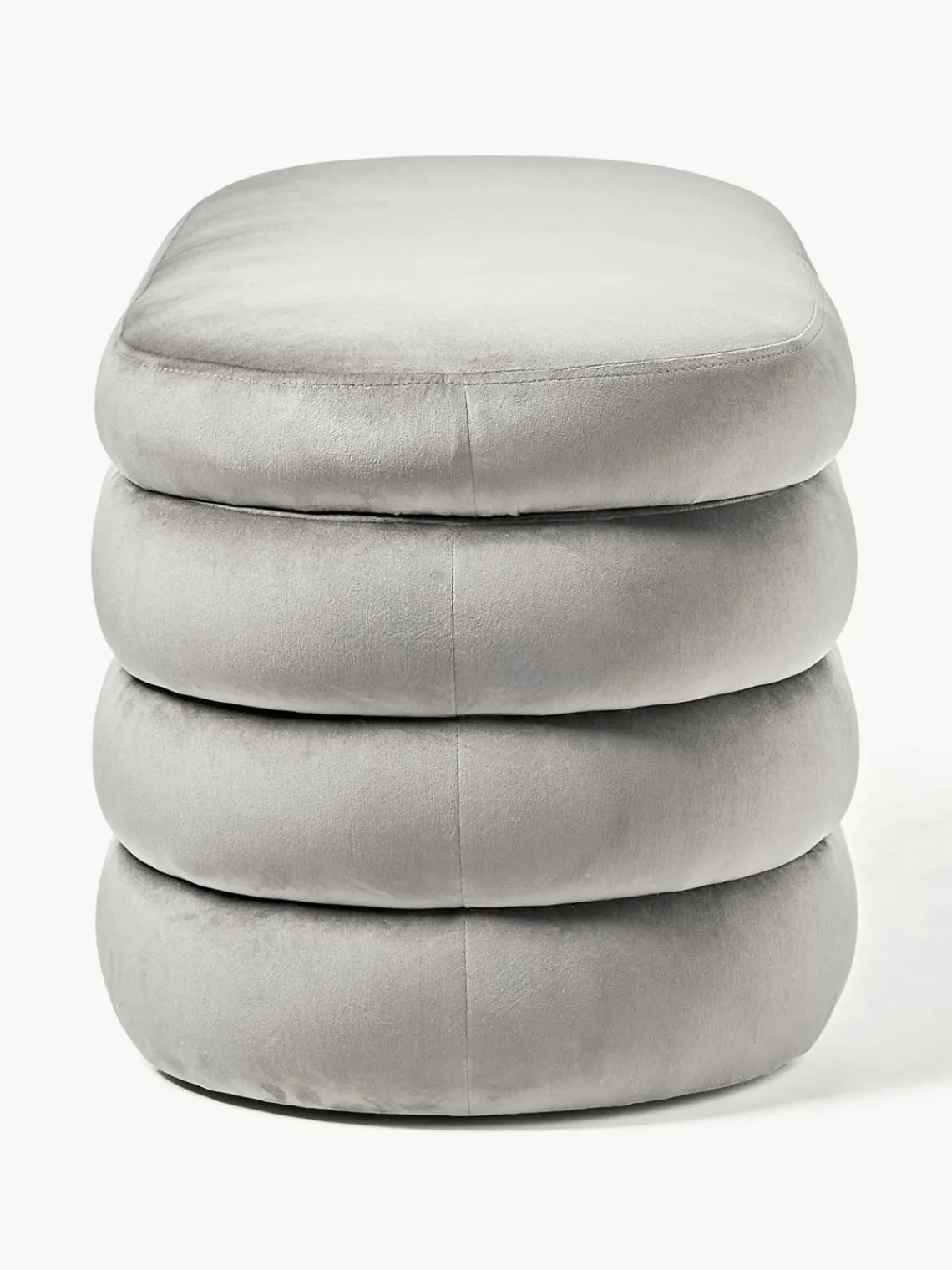 Bancos|Bancos>Westwing Collection Banco tapizado en terciopelo con espacio de almacenaje Alto Terciopelo gris