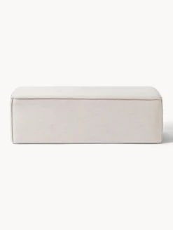 Bancos|Bancos></noscript>Westwing Collection Banco tapizado Sanja Tejido beige claro