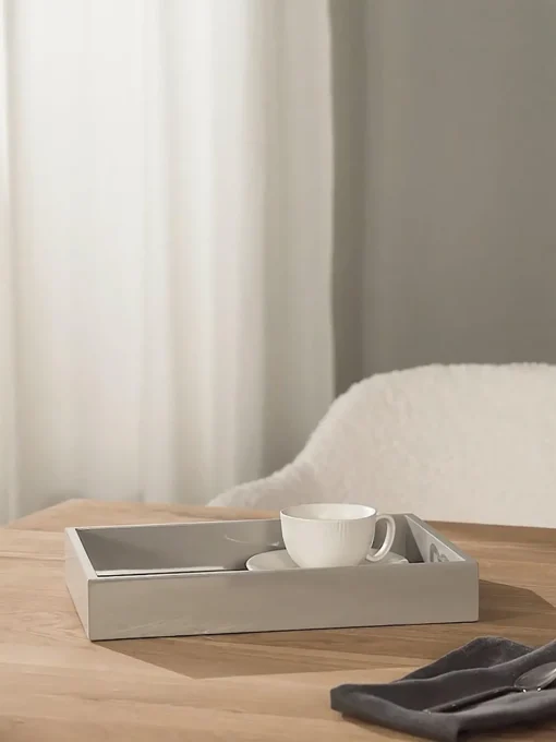 Jarrones|Bandejas Decorativas>Westwing Collection Bandeja brillante Hayley, 33 cm Gris claro