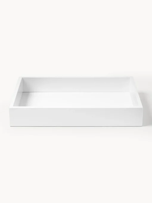 Jarrones|Bandejas Decorativas>Westwing Collection Bandeja brillante Hayley, 33 cm Blanco
