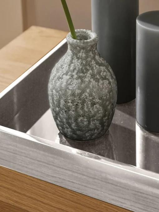 Jarrones|Bandejas Decorativas>Westwing Collection Bandeja brillante Hayley, 30 cm Gris claro