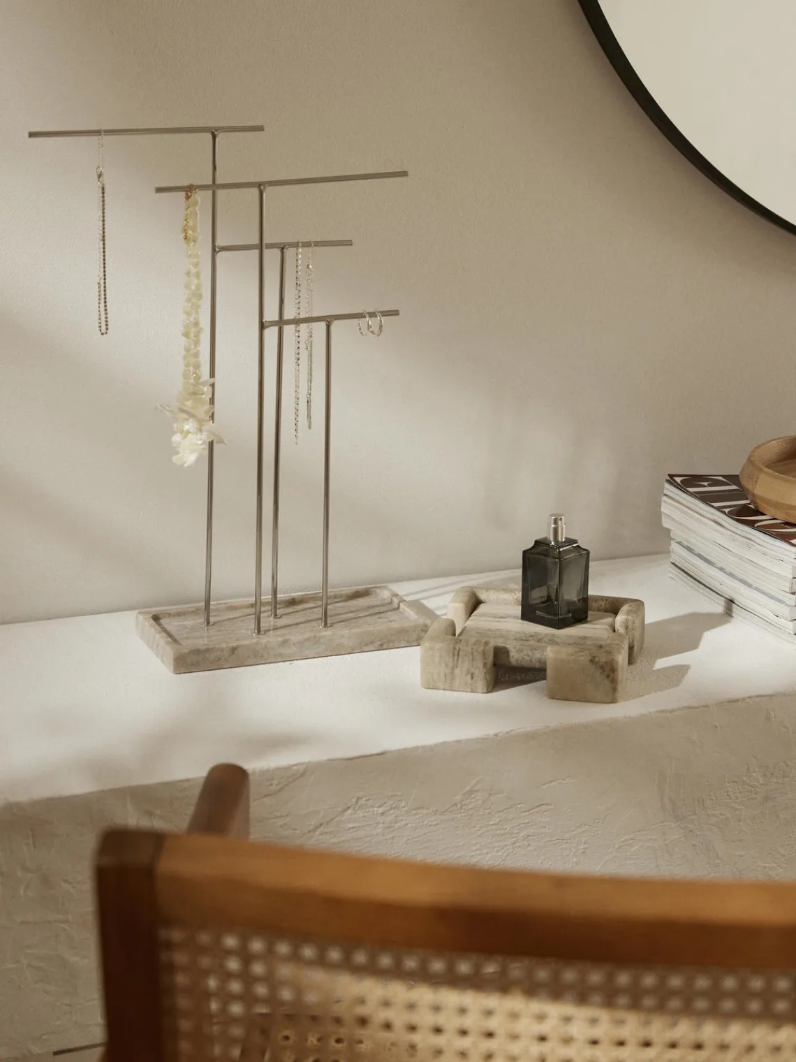 Jarrones|Bandejas Decorativas>Westwing Collection Bandeja decorativa de mármol Knud Mármol beige claro