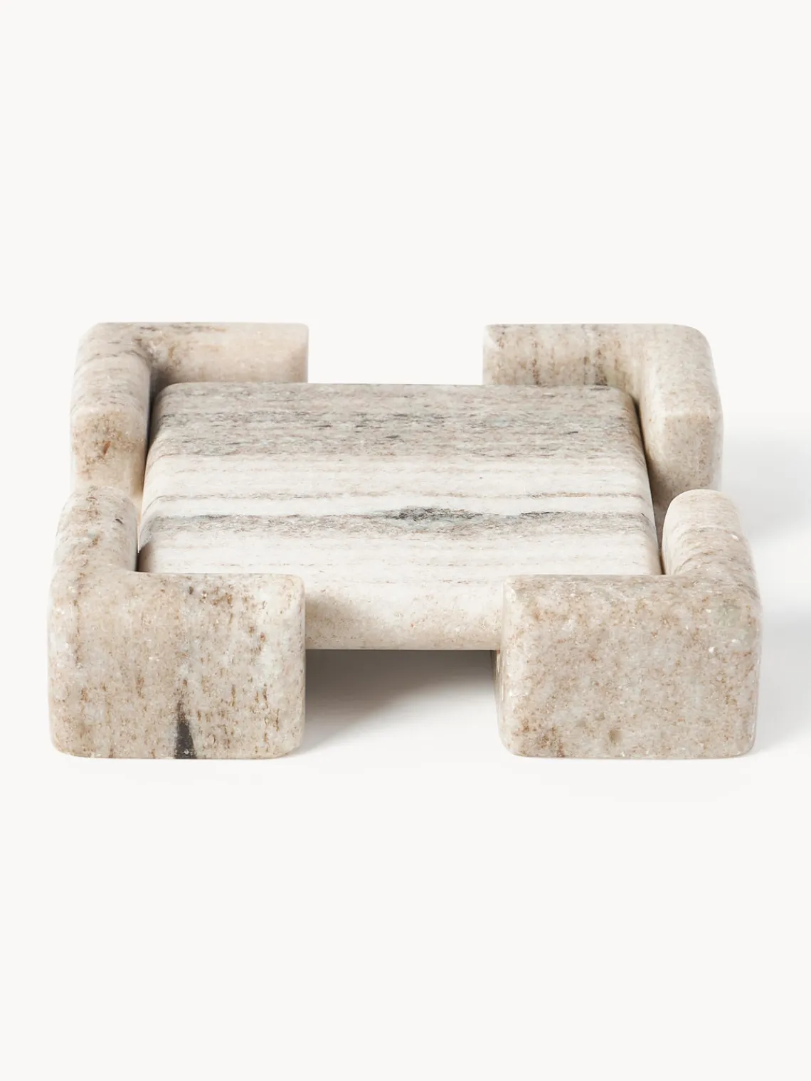 Jarrones|Bandejas Decorativas>Westwing Collection Bandeja decorativa de mármol Knud Mármol beige claro