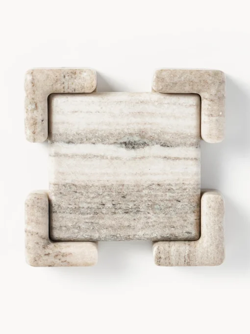 Jarrones|Bandejas Decorativas>Westwing Collection Bandeja decorativa de mármol Knud Mármol beige claro
