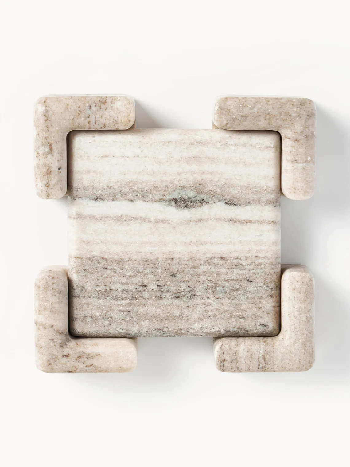 Jarrones|Bandejas Decorativas>Westwing Collection Bandeja decorativa de mármol Knud Mármol beige claro