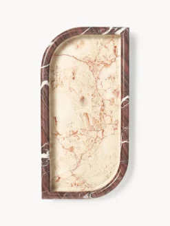 Jarrones|Bandejas Decorativas></noscript>Westwing Collection Bandeja decorativa de mármol Maba Mármol rojo vino, blanco crema y melocotón